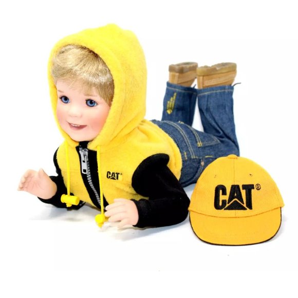 Danbury Mint Little Ryan Porcelain Collector Doll CATERPILLAR CAT - Picture 4 of 11